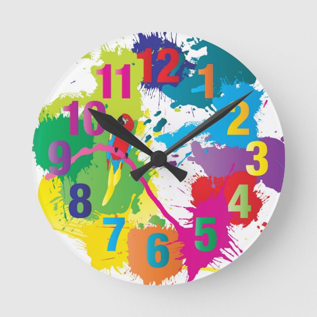 Bunte Kunst-Uhr Runde Wanduhr (Vorderseite)
