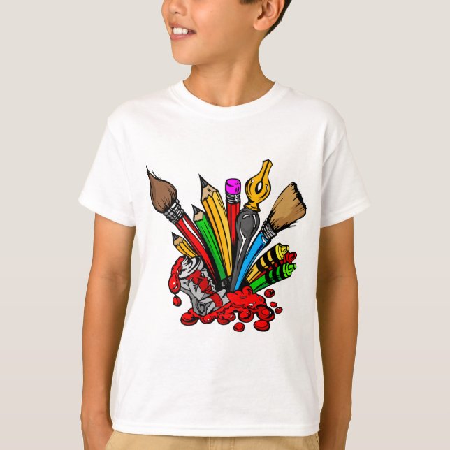 Bunte Kunst-Versorgungen T-Shirt (Vorderseite)