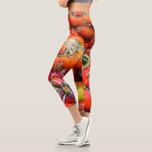 Bunte Kürbis Capri Leggings