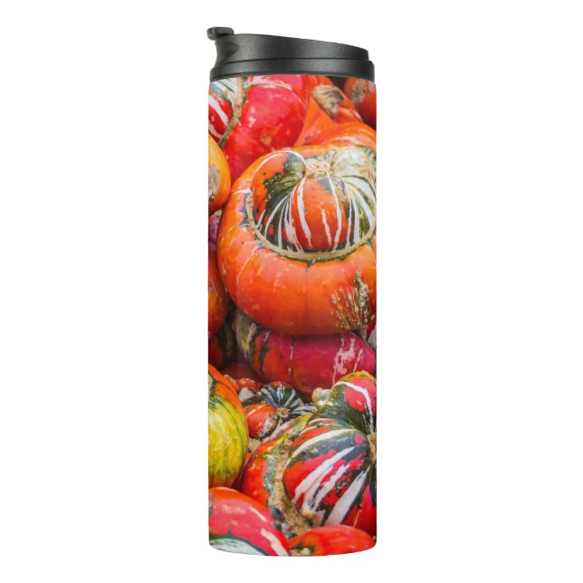 Bunte Kürbis Thermosbecher (Nach rechts gedreht)