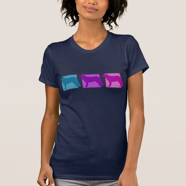 Bunte Kuvasz Silhouetten T-Shirt (Vorderseite)