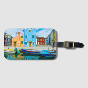 Bunte Lagune der Boots-Szenen- Venetian Gepäckanhänger