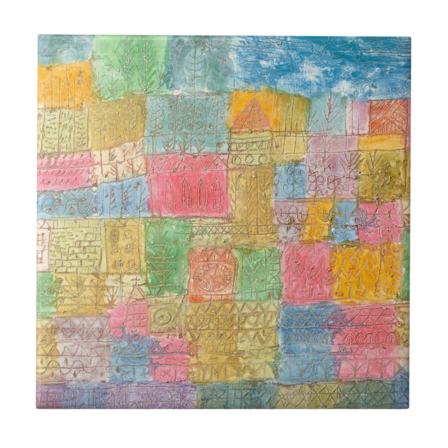 Bunte Landschaft - Paul Klee Fliese (Vorderseite)