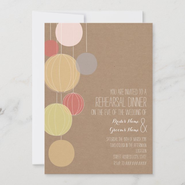 Bunte Laternen-Cardstock inspirierte Probe Einladung (Vorderseite)