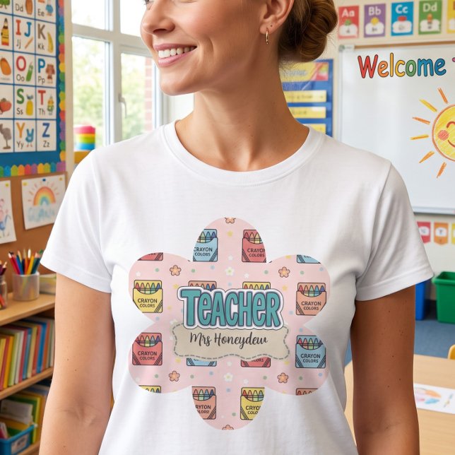 Bunte Lehrer-Schulkreide-Muster  T-Shirt (Von Creator hochgeladen)