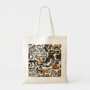 Bunte Lemuren aus Madagaskar Wildlife-Muster Tragetasche
