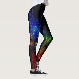 Bunte Leuchtkäfer-Nacht Leggings