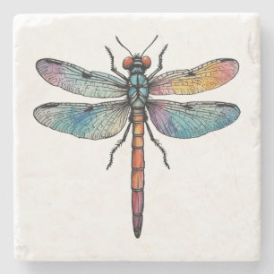 Bunte Libelle Steinuntersetzer