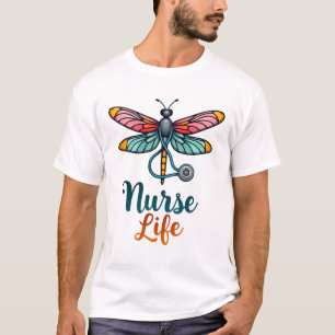 Bunte Libellen-Krankenschwester-Leben-T-Shirt (2) T-Shirt