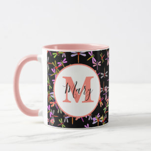 bunte Libellen personalisierte Tasse