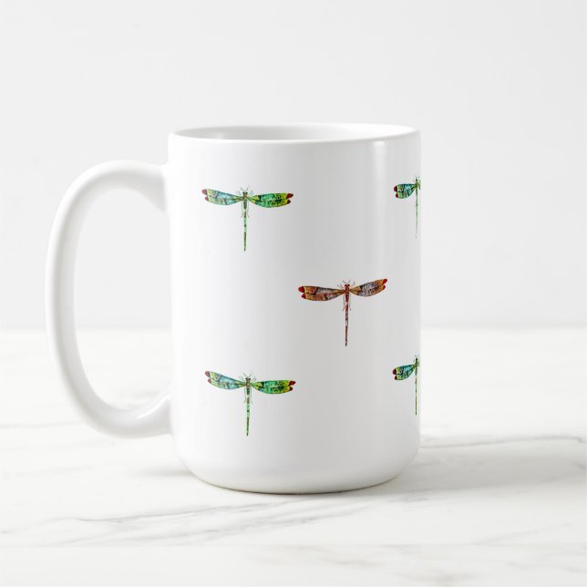 Bunte Libellen-Tasse Kaffeetasse (Links)