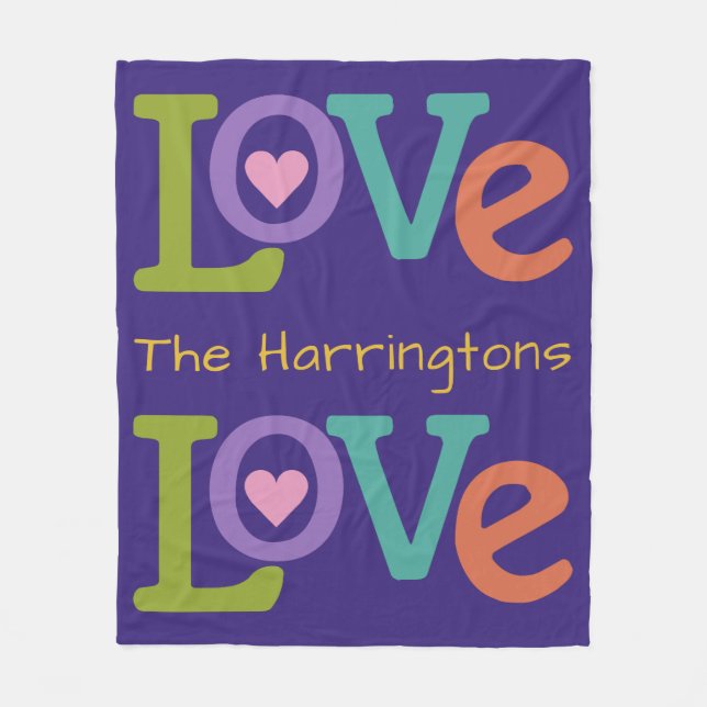 Bunte Liebe-Fleecedecke Fleecedecke (Vorderseite)