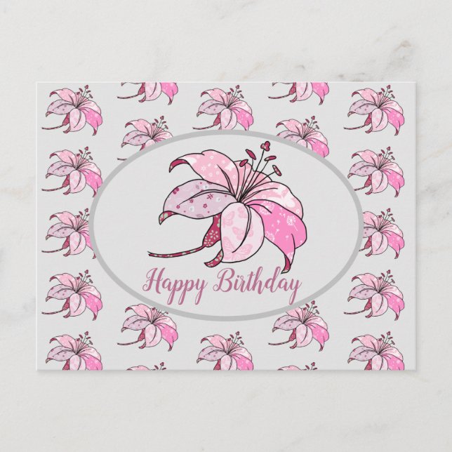 bunte Lilie Postkarte (Vorderseite)