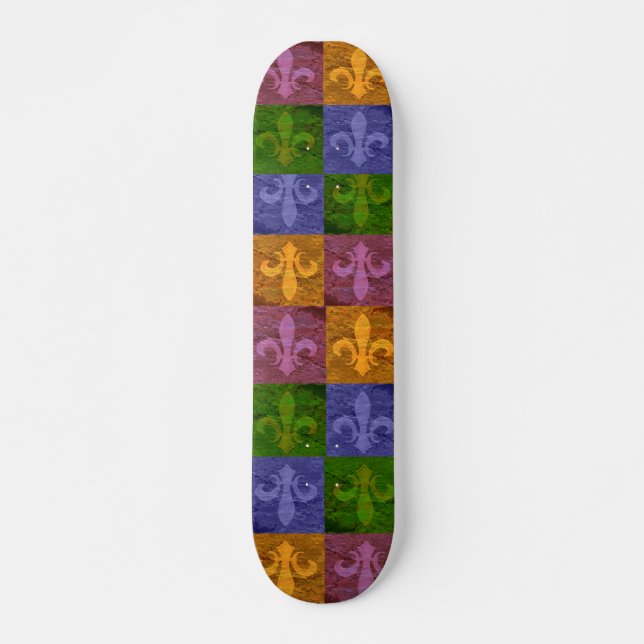 Bunte Lilien-Kunst New Orleans Skateboard (Vorne)