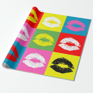 Bunte Lippen Geschenkpapier