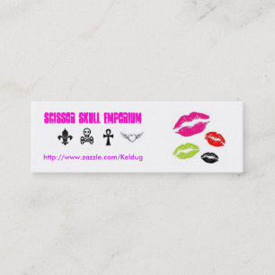 Bunte Lippen u. Symbol-Karte Mini Visitenkarte