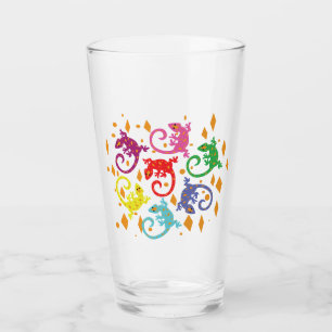 Bunte Lizards Glas