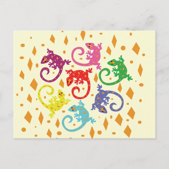 Bunte Lizards Postkarte (Vorderseite)