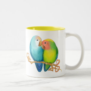 Bunte Lovebirds Zweifarbige Tasse