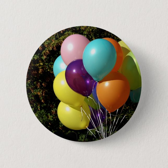 Bunte Luftballons Button (Vorderseite)