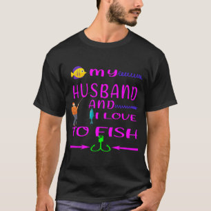 Bunte lustige Fischfamilie zum Fischen T-Shirt