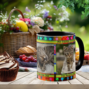 Bunte Lustige Katzen-Mama-Foto  Tasse