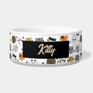 Bunte lustige Katzen & Pfoten Muster Napf