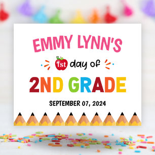 Bunte Mädchen erster Schultag 2. Klasse Poster