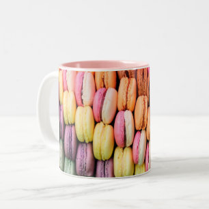 Bunte Makronen Zweifarbige Tasse