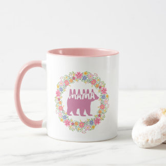 Bunte Mama-Bär-Silhouette-Kunst Tasse