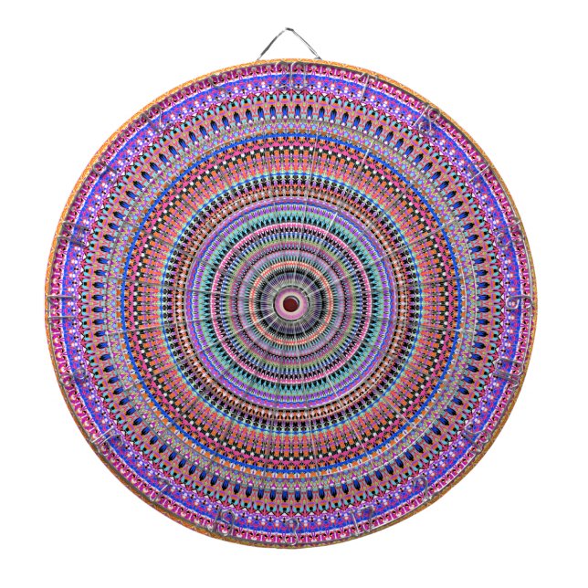 bunte Mandala-Designs Dartscheibe (vorne)