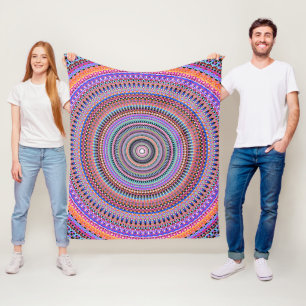 bunte Mandala-Designs Fleecedecke