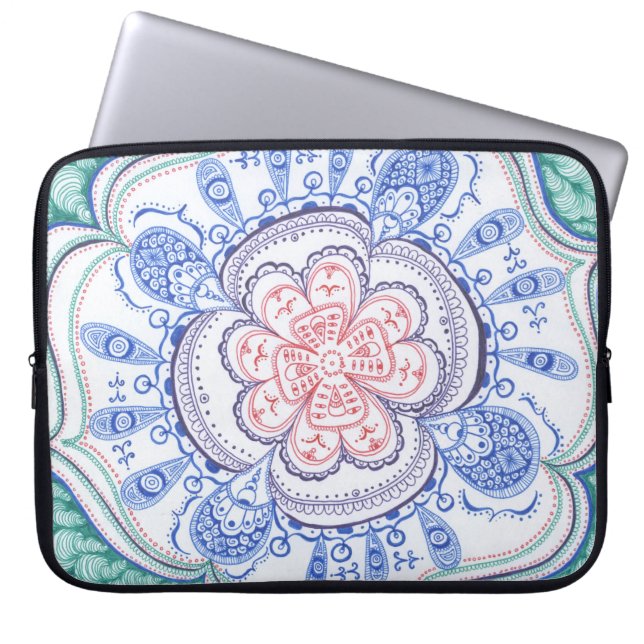 Bunte Mandala-Laptop-Hülse Laptopschutzhülle (Vorderseite)