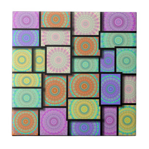 Bunte Mandala Mosiac Fliese