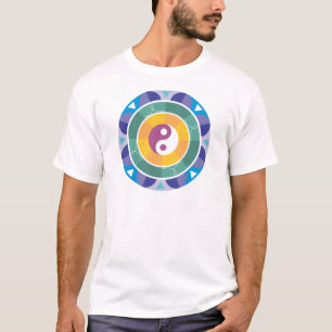 Bunte Mandala Ying Yang Entwurfs-Geschenke T-Shirt