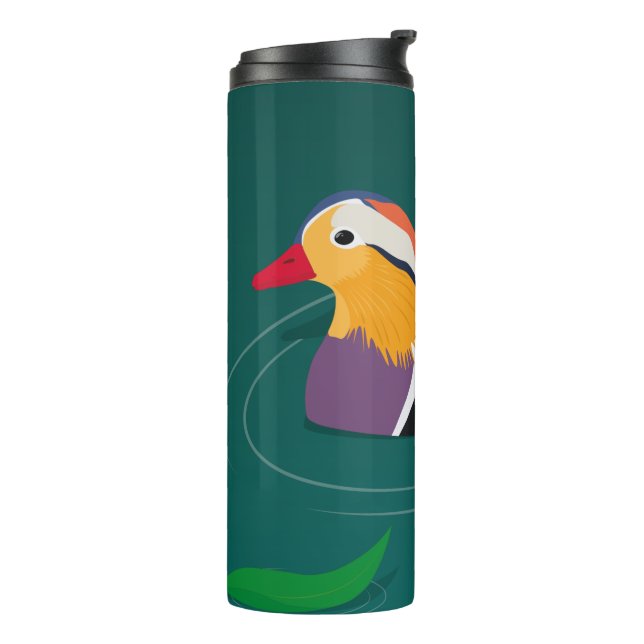 Bunte Mandarinente Moderne Digitale Kunst Thermosbecher (Nach links gedreht)