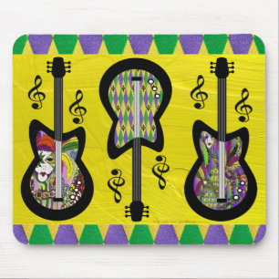 Bunte Mardi Gras Gitarren Mousepad