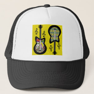 Bunte Mardi Gras Gitarren Truckerkappe