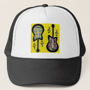 Bunte Mardi Gras Gitarren Truckerkappe