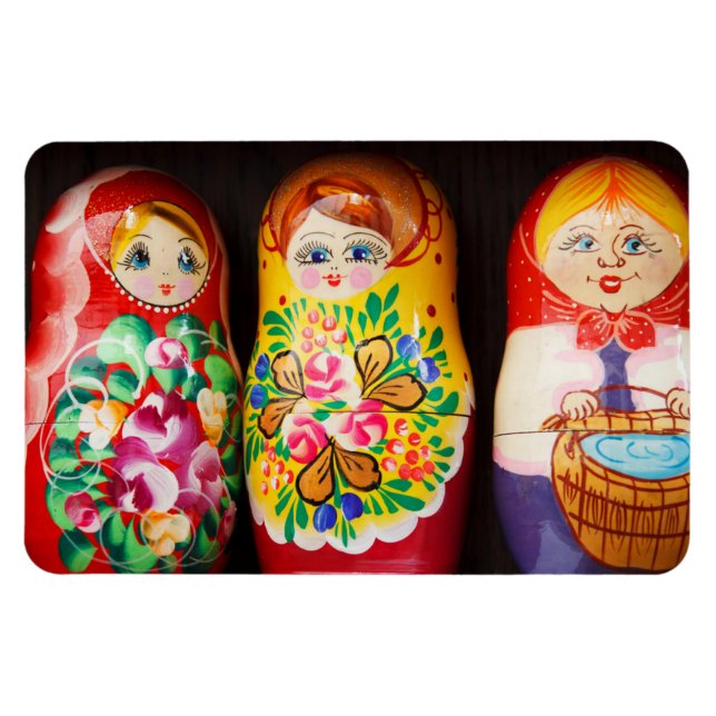 Bunte Matrjoschka-Puppen Magnet (Horizontal)