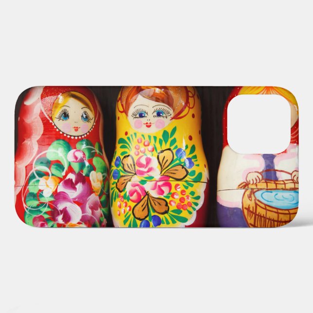 Bunte Matryoshka Puppen Case-Mate iPhone Hülle (Rückseite (Horizontal))