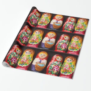Bunte Matryoshka Puppen Geschenkpapier