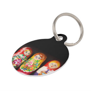 Bunte Matryoshka Puppen Haustiermarke