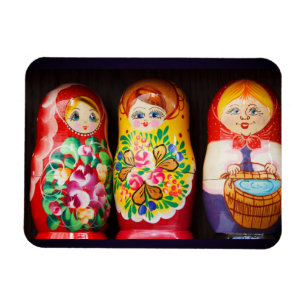 Bunte Matryoshka Puppen Magnet