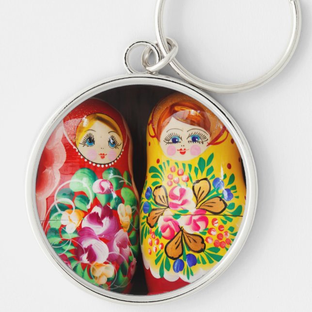 Bunte Matryoshka Puppen Schlüsselanhänger (Vorne)