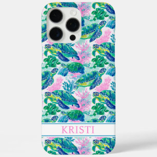 Bunte Meeresschildkröten Monogrammierte Case-Mate iPhone 16 Pro Max Hülle