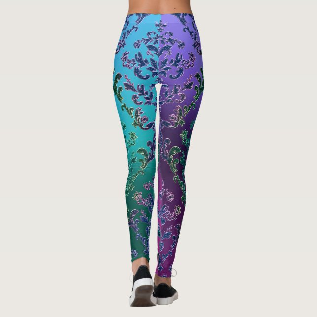 Bunte metallische Spitze-Leggings Leggings (Rückseite)