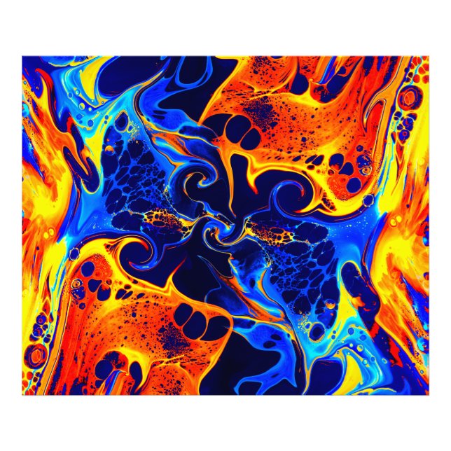 bunte Mischung aus Neonfarben, die auf schwarz wir Fotodruck (Vorne)