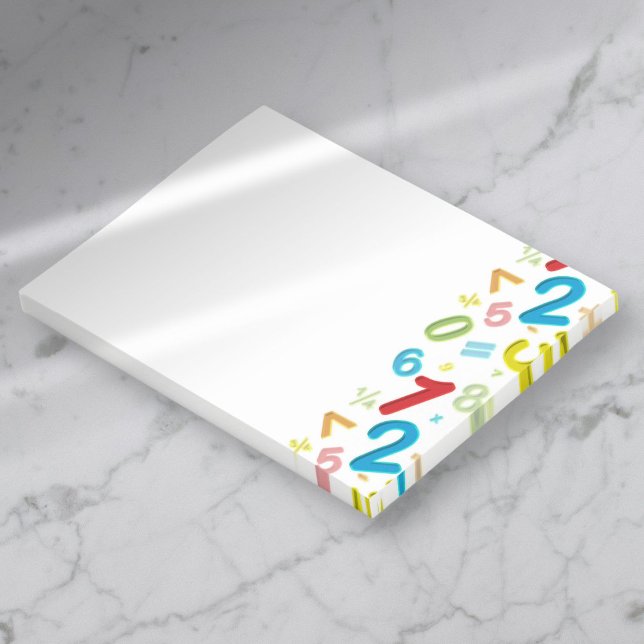 Bunte moderne 123 Zahlen Mathematik Post-it Klebezettel (Colorful Modern 123 Numbers Math Post-it Notes)