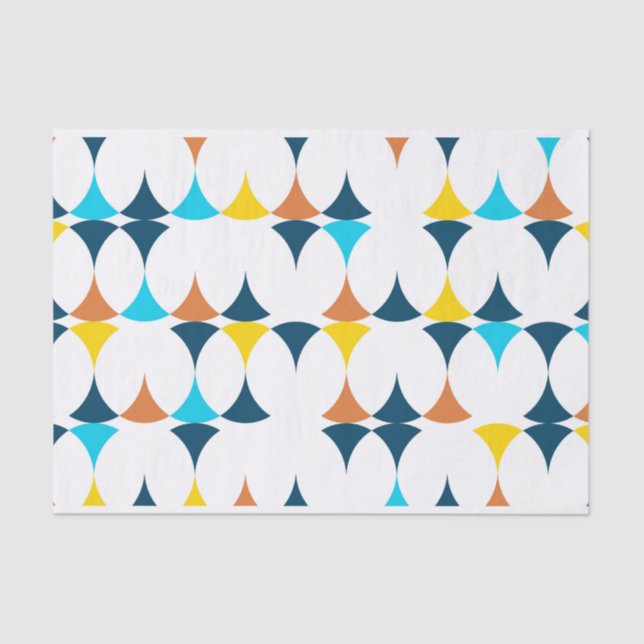 Bunte, moderne, coole, trendy geometrische Formen Seidenpapier (Vorderseite)